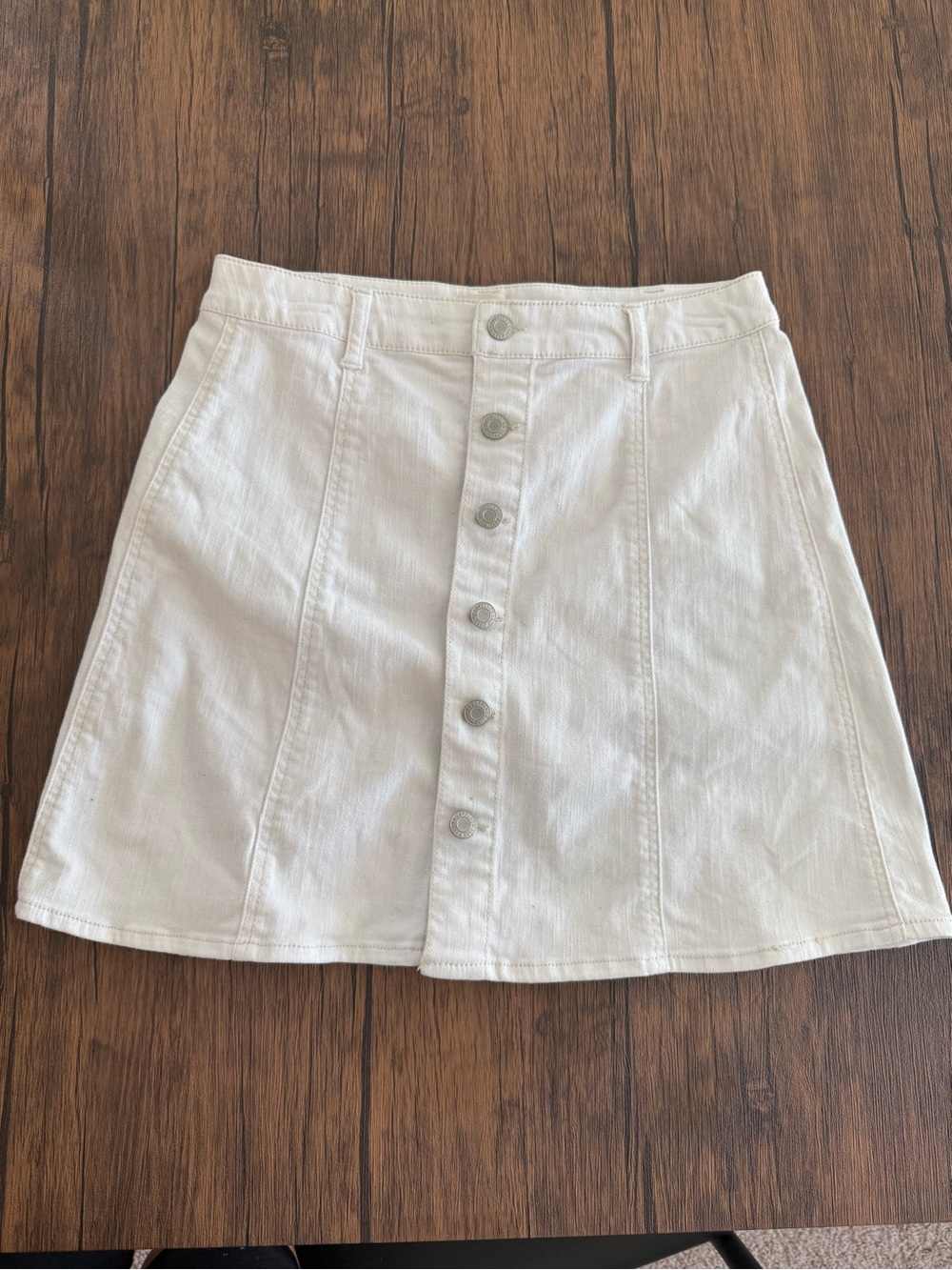 Mossimo Supply Co. White Button-Front A-Line Skirt